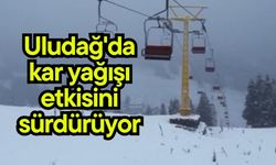 Uludağ'da kar yağışı etkisini sürdürüyor (Video)