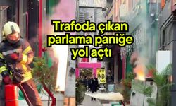 Trafoda çıkan parlama paniğe yol açtı (Video)