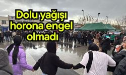 Dolu yağışı horona engel olmadı (Video)