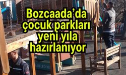Bozcaada’da çocuk parkları yeni yıla hazırlanıyor