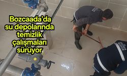 Bozcaada’da su depolarında temizlik çalışmaları sürüyor
