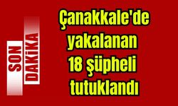 Çanakkale'de yakalanan 18 şüpheli tutuklandı