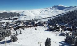 Uludağ'da sömestr yoğunluğu drone görüntülerine yansıdı (Video)