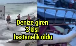 Denize giren 3 kişi hastanelik oldu