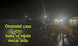 Otomobil çaya uçtu, baba ve oğula mezar oldu (Video)