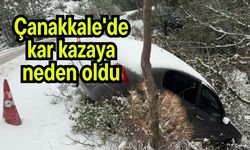 Çanakkale'de kar kazaya neden oldu