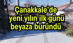 Çanakkale'de yeni yılın ilk günü beyaza büründü