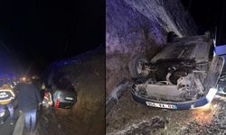 Kazdağları yolunda otomobil takla attı