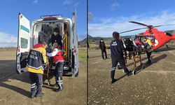 Helikopter ambulansla Çanakkale’ye sevk edildi