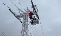 Uludağ'da 40 tatilci mahsur kaldı (Video)