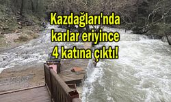 Kazdağları'nda karlar eriyince 4 katına çıktı! (Video)