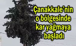 Çanakkale’nin o bölgesinde kar yağmaya başladı (Video)