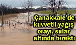 Çanakkale’de kuvvetli yağış sular altında bıraktı (Video)