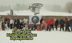Çanakkaleli bisikletçiler bu kez kayak pistinde