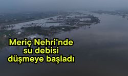Meriç Nehri'nde su debisi düşmeye başladı (Video)