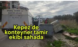 Kepez’de konteyner tamir ekibi sahada