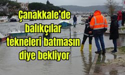 Çanakkale Sarıçay'da balıkçılar tekneleri batmasın diye bekliyor (Video)