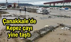 Çanakkale’de Kepez çayı yine taştı (Video)