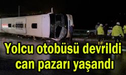 Yolcu otobüsü devrildi, can pazarı yaşandı (Video)