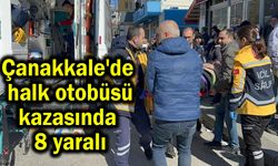 Çanakkale'de halk otobüsü kazasında 8 yaralı (Video)