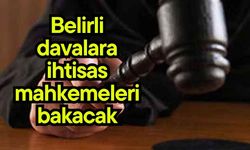 Belirli davalara ihtisas mahkemeleri bakacak