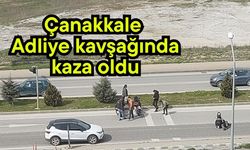 Çanakkale Adliye kavşağında kaza oldu