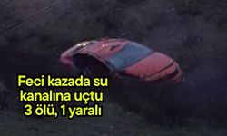 Feci kazada su kanalına uçtu 3 ölü, 1 yaralı (Video)