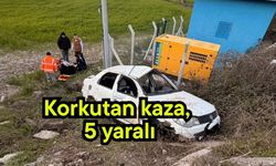 Korkutan kaza, 5 yaralı