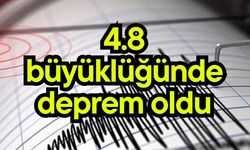 4.8 büyüklüğünde deprem oldu