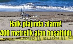 Halk plajında alarm! 400 metrelik alan boşaltıldı (Video)