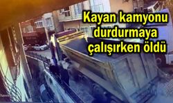 Kayan kamyonu durdurmaya çalışırken öldü (Video)