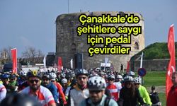 Çanakkale'de şehitlere saygı için pedal çevirdiler