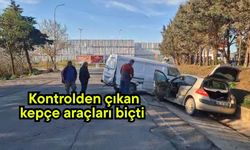 Kontrolden çıkan kepçe araçları biçti