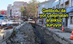 Gelibolu’da yol çalışmaları aralıksız sürüyor