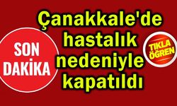 Çanakkale'de hastalık nedeniyle kapatıldı