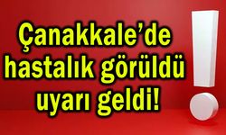 Çanakkale’de hastalık görüldü uyarı geldi!