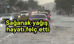 Sağanak yağış hayatı felç etti (Video)