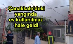Çanakkale'deki yangında ev kullanılmaz hale geldi