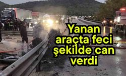 Yanan araçta feci şekilde can verdi