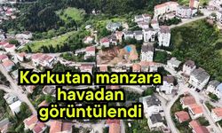 Korkutan manzara havadan görüntülendi