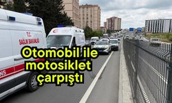Otomobil ile motosiklet çarpıştı