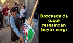 Bozcaada’da küçük ressamdan büyük sergi