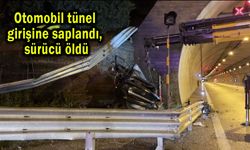 Otomobil tünel girişine saplandı, sürücü öldü (Video)