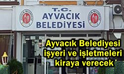 Ayvacık Belediyesi işyeri ve işletmeleri kiraya verecek