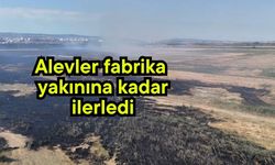 Alevler fabrika yakınına kadar ilerledi