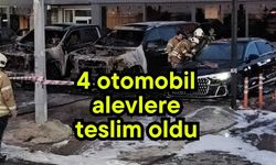 4 otomobil alevlere teslim oldu (Video)