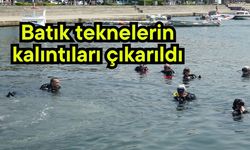 Batık teknelerin kalıntıları çıkarıldı (Video)