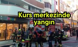 Kurs merkezinde yangın (Video)