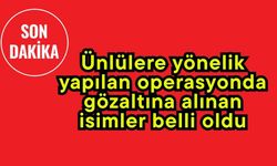 Ünlülere yönelik yapılan operasyonda gözaltına alınan isimler belli oldu