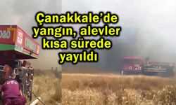Çanakkale’de yangın, alevler kısa sürede yayıldı